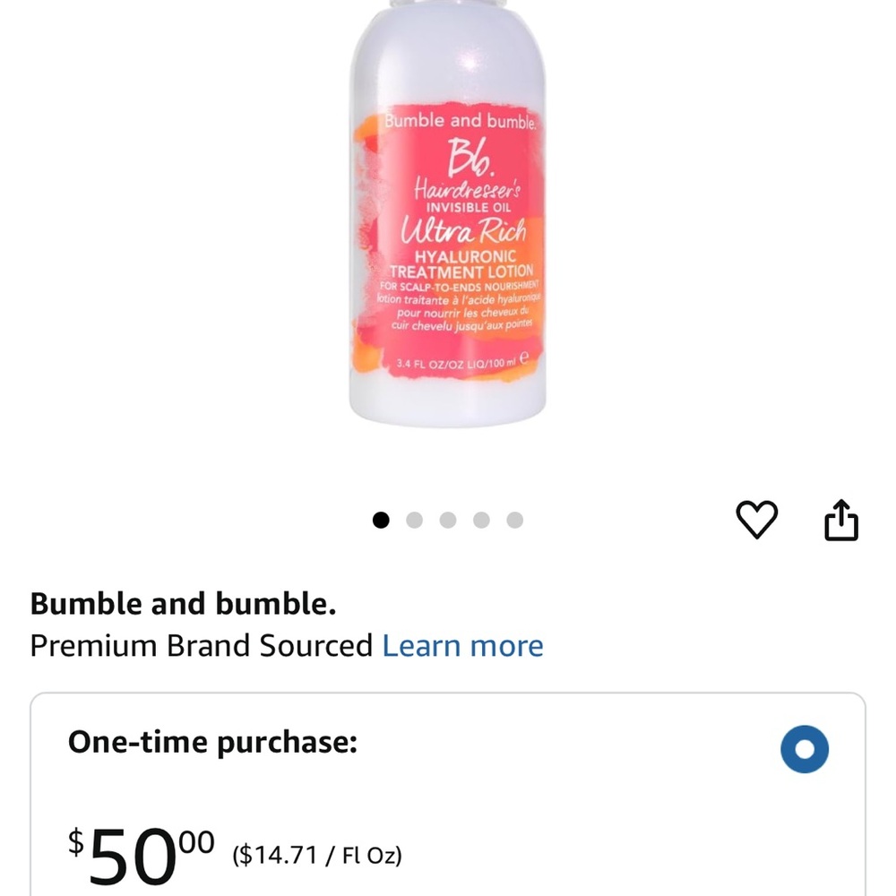 New bumble and bumble hayluronic treatment lotion 3.4 oz